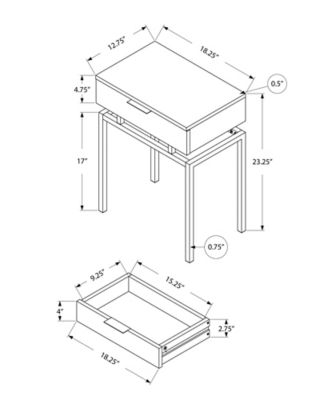 Image showing  Accent Side Table with Storage Drawer