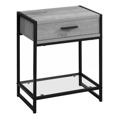 Monarch Specialties Accent Side Table with Storage Drawer and Shelf