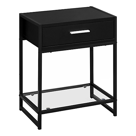 Monarch Specialties Accent Side Table with Storage Drawer and Shelf, 22 in.