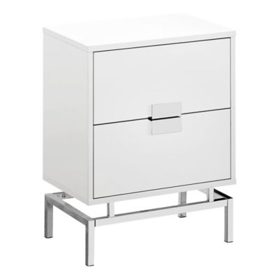 Monarch Specialties Accent Side Table with 2 Storage Drawers