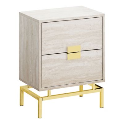 Monarch Specialties Accent Side Table with 2 Storage Drawers