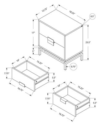 Image showing  Accent Side Table with 2 Storage Drawers