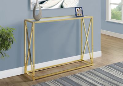Monarch Specialties Accent Table- Hall Console with Tempered Glass Top