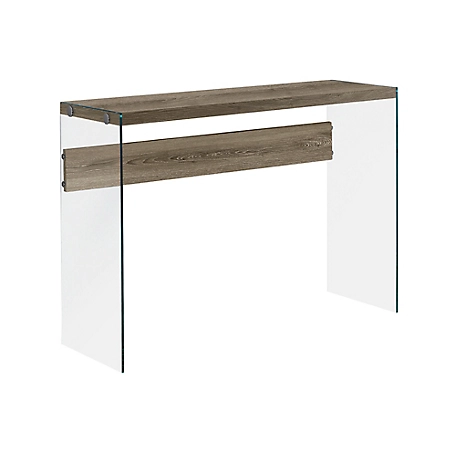 Monarch Specialties Accent Hall Console Table with Tempered Glass Legs