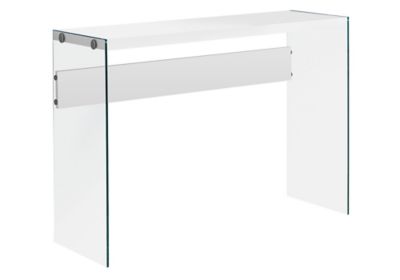 Monarch Specialties Console Table with Tempered Glass Legs, 44 in. x 16 in. x 32 in.