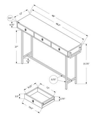 Image showing  3-Drawer Accent Table