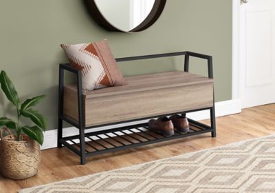Image showing  3-in-1 Hall Tree Bench with Shoe Rack and Flip-Top Storage, 45.5 in. x 15.75 in. x 71 in.