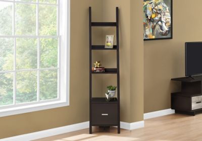Image showing  3-Shelf Corner Etagere Bookcase with Storage Drawer