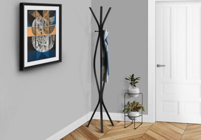 Image showing  3-Hook Contemporary Wave-Shaped Metal Coat Rack, 72 in.