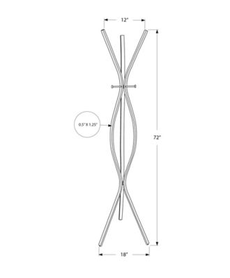 Image showing  3-Hook Contemporary Wave-Shaped Metal Coat Rack, 72 in.
