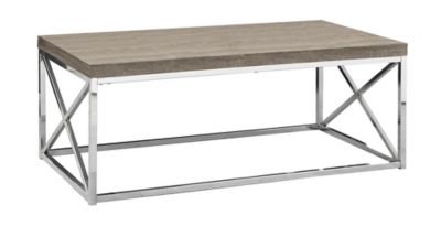 Monarch Specialties Coffee Table with Chrome Metal Base