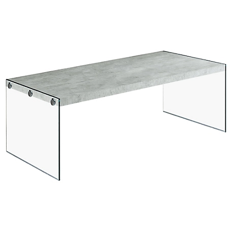 Monarch Specialties Coffee Table with Tempered Glass Legs