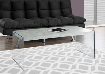Image showing  Rectangular Coffee Table with Tempered Glass Legs, 44 in.