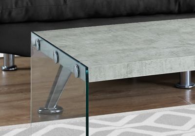 Image showing  Rectangular Coffee Table with Tempered Glass Legs, 44 in.