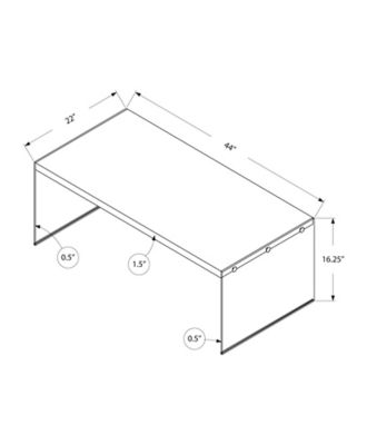 Image showing  Rectangular Coffee Table with Tempered Glass Legs, 44 in.