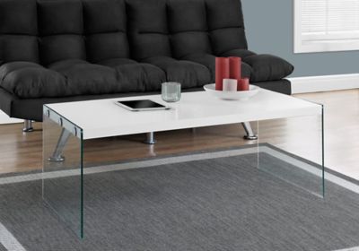 Image showing 1 th Monarch Specialties Rectangular Coffee Table with Tempered Glass Legs, 44 in.