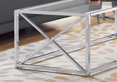 Image showing  Rectangular Coffee Table with Tempered Glass Top
