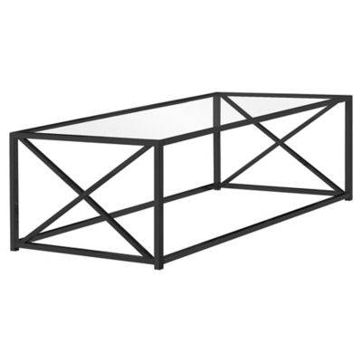 Monarch Specialties Rectangular Coffee Table with Tempered Glass Top