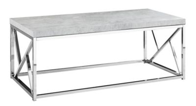 Monarch Specialties Coffee Table, Chrome Base, Grey