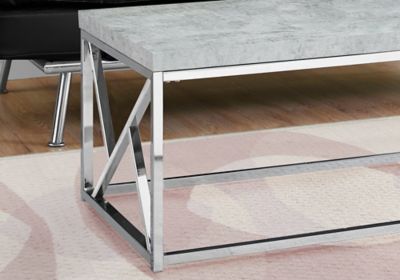 Image showing  Rectangular Coffee Table, Chrome Base/Grey