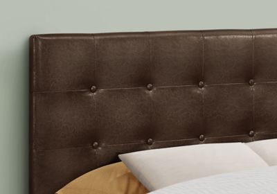 Image showing  Bed with Button Tufted/Upholstered Panel Headboard