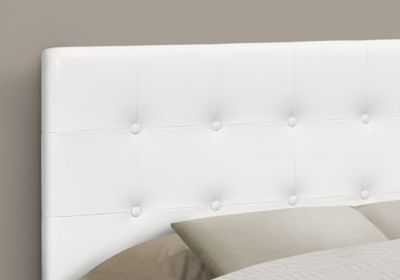 Image showing 2 th Monarch Specialties Bed with Button Tufted/Upholstered Panel Headboard