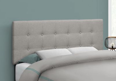 Image showing  Bed with Button Tufted/Upholstered Panel Headboard