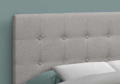 Image showing  Bed with Button Tufted/Upholstered Panel Headboard