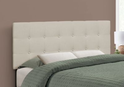 Image showing  Bed with Button Tufted/Upholstered Panel Headboard