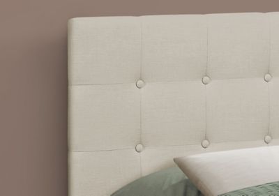 Image showing  Bed with Button Tufted/Upholstered Panel Headboard