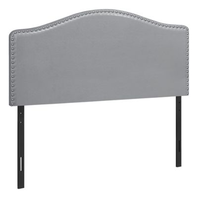 Monarch Specialties Bed with Nailhead Trim Arched Top Panel Headboard