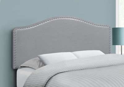 Image showing  Bed with Nailhead Trim Arched Top Panel Headboard
