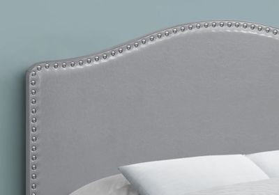 Image showing  Bed with Nailhead Trim Arched Top Panel Headboard