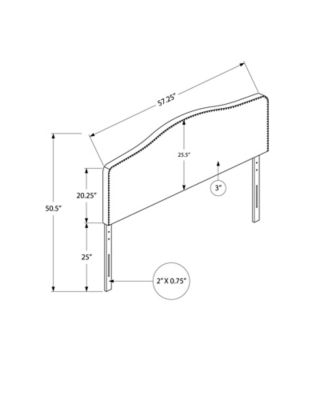 Image showing  Bed with Nailhead Trim Arched Top Panel Headboard