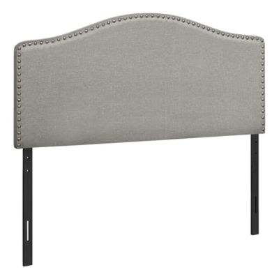 Monarch Specialties Bed, Headboard Nailhead Trim Arched Top Panel