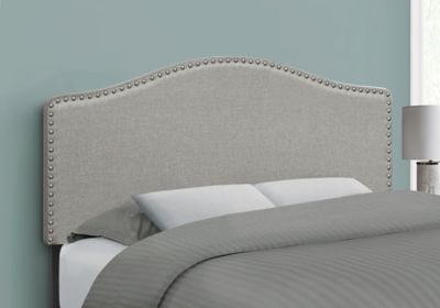 Image showing  Bed with Nailhead Trim Arched Top Panel Headboard