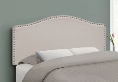 Image showing  Bed with Nailhead Trim Arched Top Panel Headboard