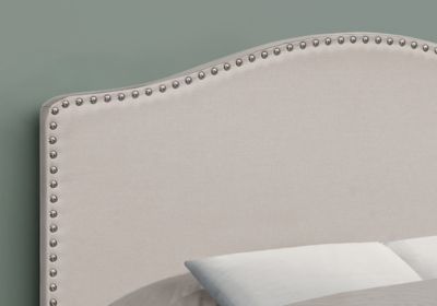Image showing  Bed with Nailhead Trim Arched Top Panel Headboard