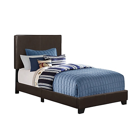 Monarch Specialties Bed Frame, Leather-Look, Twin Size