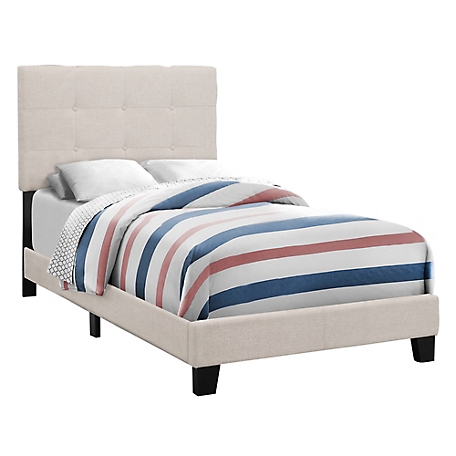 Monarch Specialties Bed, Linen-Look Frame Only