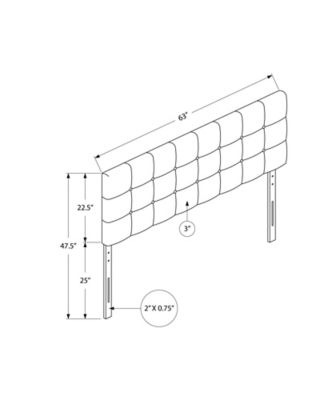 Image showing 4 th Monarch Specialties Bed with Button Tufted/Upholstered Panel Headboard