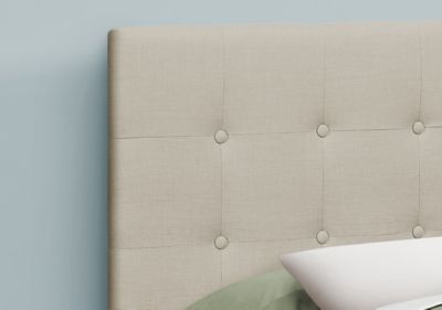 Image showing  Bed with Button Tufted/Upholstered Panel Headboard