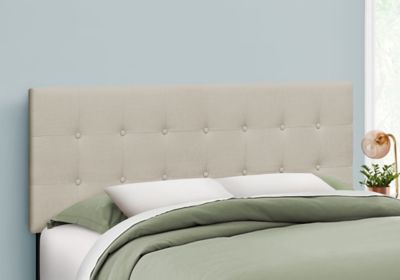 Image showing  Bed with Button Tufted/Upholstered Panel Headboard