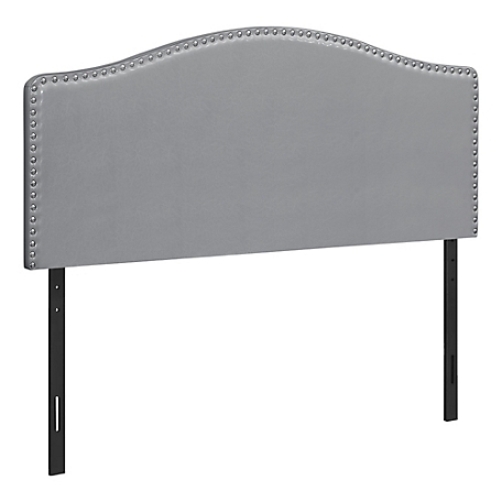 Monarch Specialties Bed, Headboard Nailhead Trim Arched Top Panel
