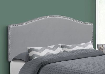 Image showing  Bed with Nailhead Trim Arched Top Panel Headboard