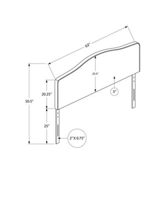Image showing  Bed with Nailhead Trim Arched Top Panel Headboard