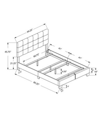 Image showing 4 th Monarch Specialties Linen-Look Bed (Frame Only)