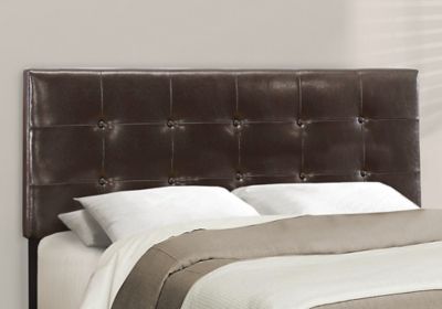Image showing 2 th Monarch Specialties Leather-Look Bed (Frame Only), Queen