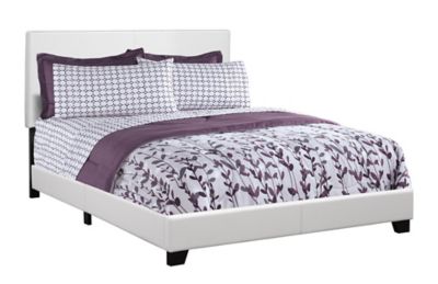 Monarch Specialties Leather-Look Bed (Frame Only), Queen