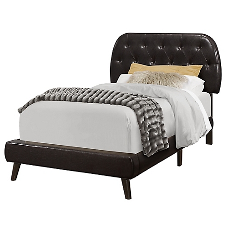 Monarch Specialties Bed, Upholstered, Tufted, Frame Only